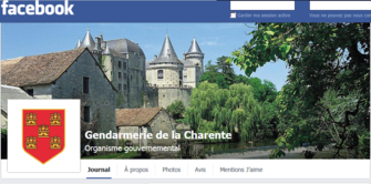 La page Facebook de la gendarmerie de la Charente 